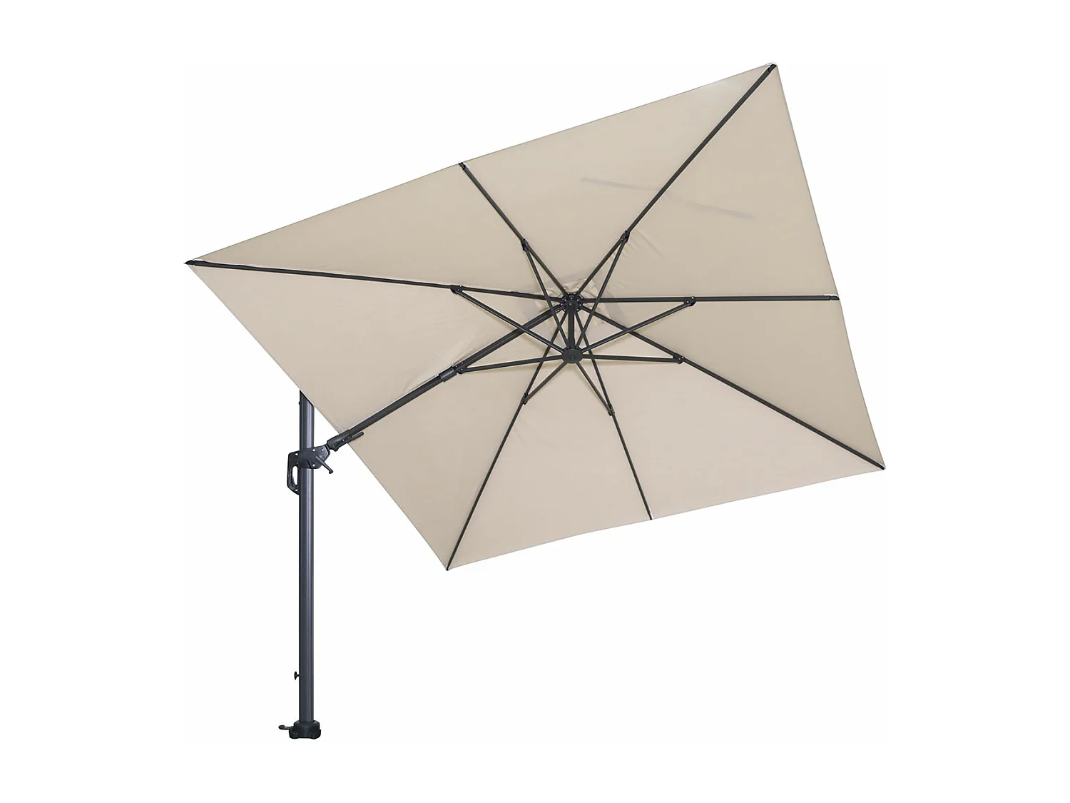 Garden Impressions Hawaii zweefparasol 300x300 cm - frame carbon black - doek ecru