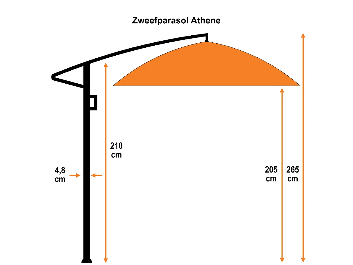 Garden Impressions Athene Zweefparasol Ø300 cm donker grijs