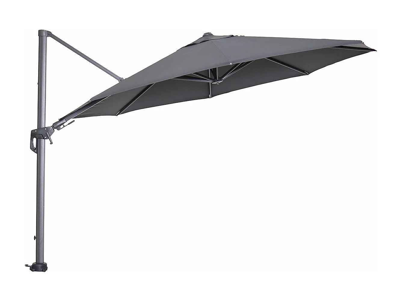 Parasol flottant Garden Impressions Hawaii cadre noir carbone tissu gris foncé Ø350 cm