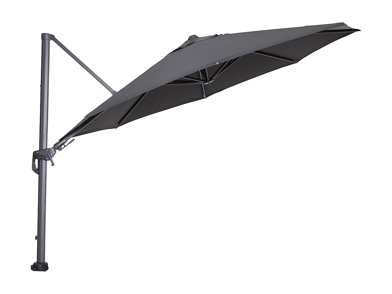 Parasol flottant Garden Impressions Hawaii cadre noir carbone tissu gris foncé Ø350 cm