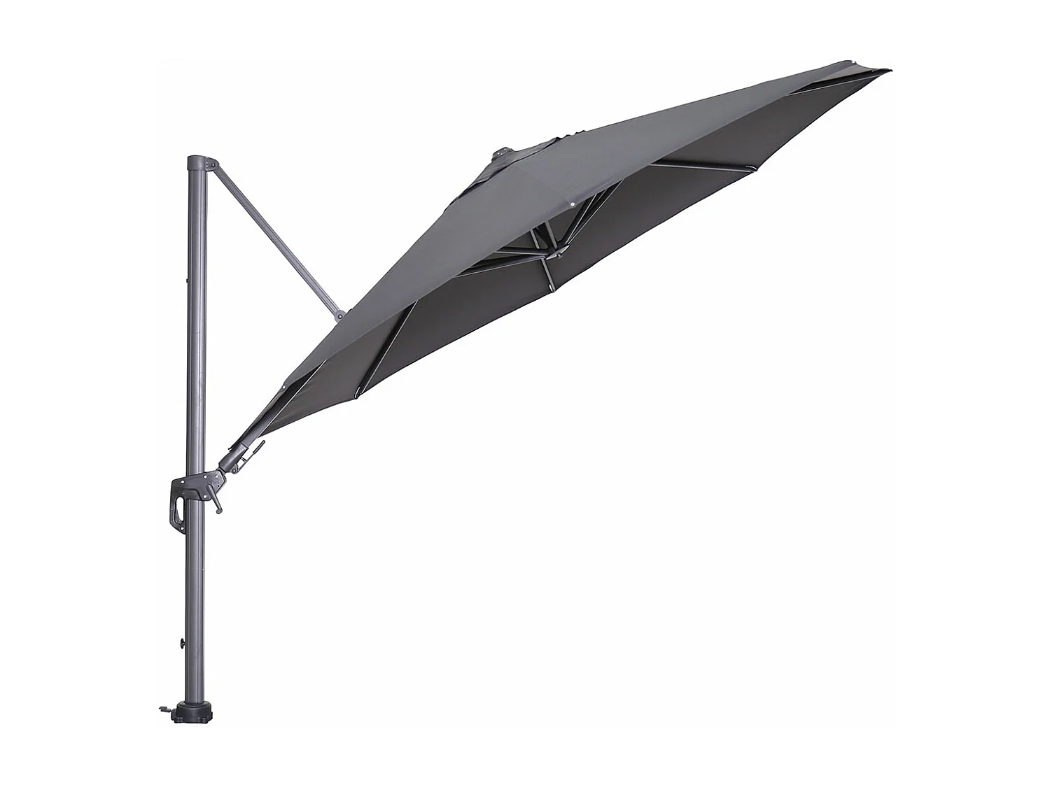 Parasol flottant Garden Impressions Hawaii cadre noir carbone tissu gris foncé Ø350 cm