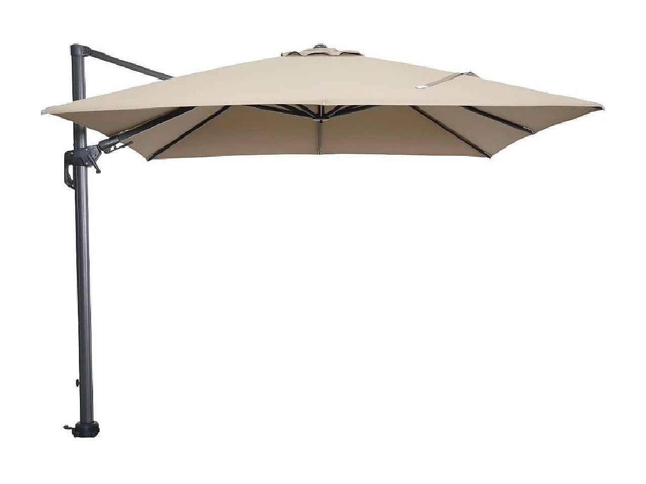 Garden Impressions Hawaii zweefparasol 300x300 cm - frame carbon black - doek taupe