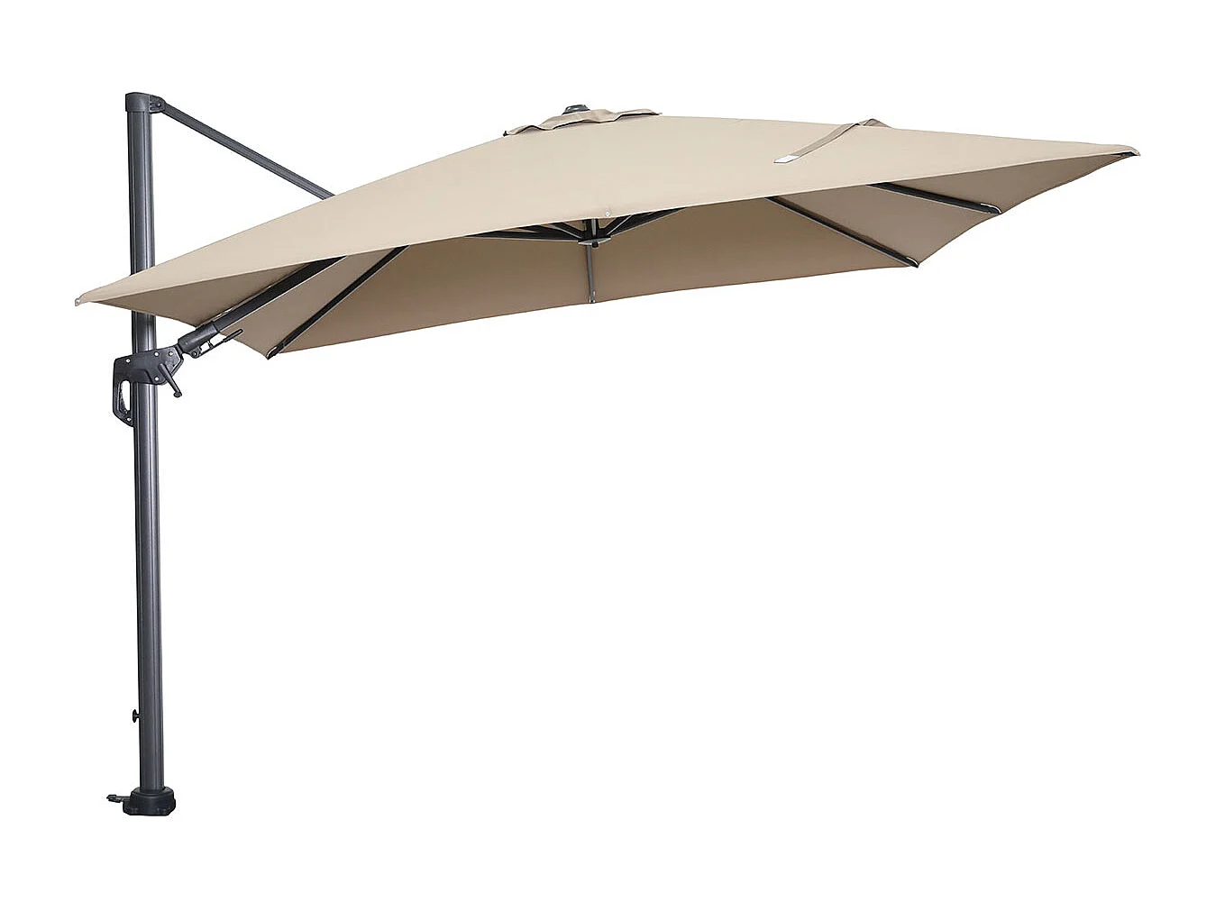 Garden Impressions Hawaii zweefparasol 300x300 cm - frame carbon black - doek taupe