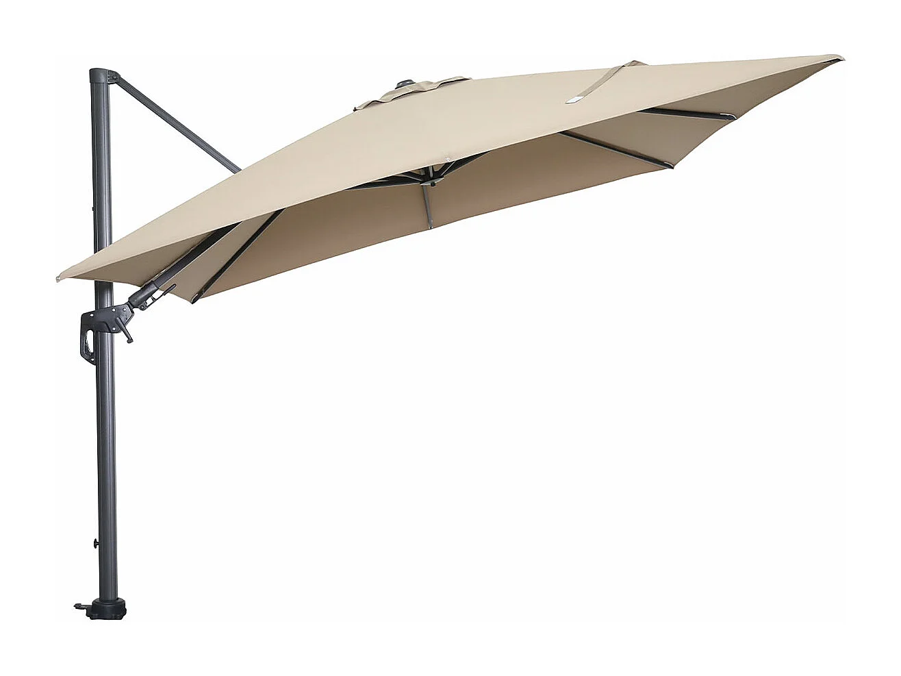 Garden Impressions Hawaii zweefparasol 300x300 cm - frame carbon black - doek taupe