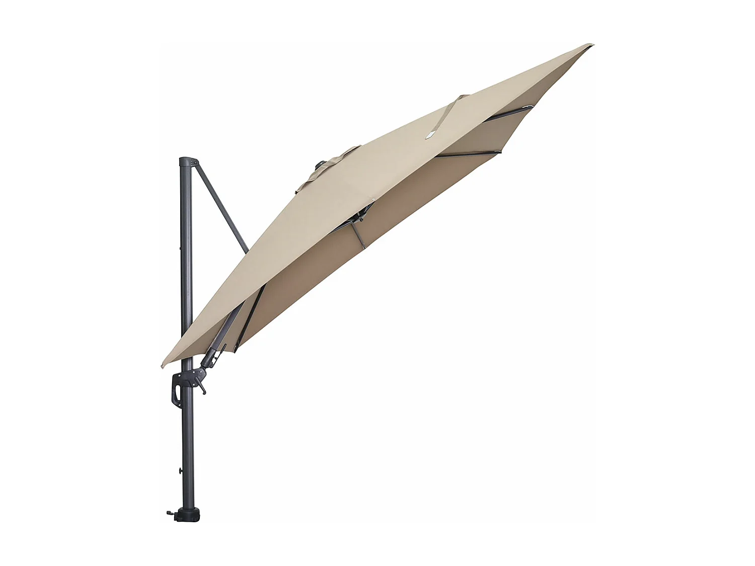 Garden Impressions Hawaii zweefparasol 300x300 cm - frame carbon black - doek taupe