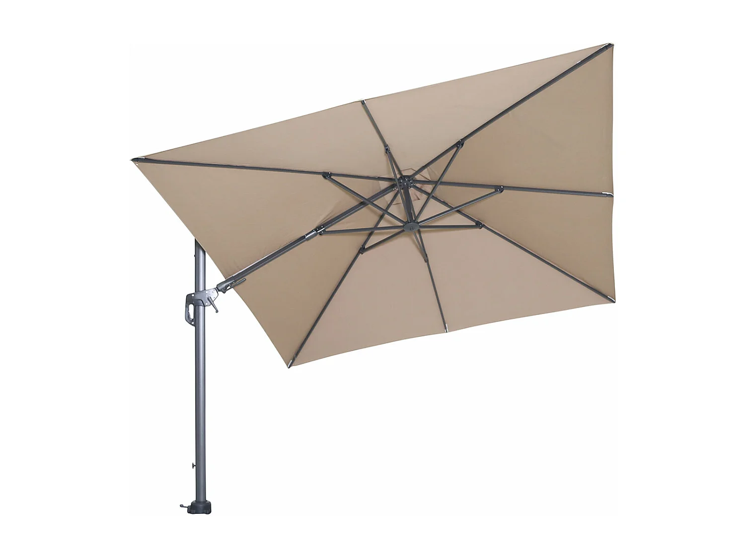 Garden Impressions Hawaii zweefparasol 300x300 cm - frame carbon black - doek taupe