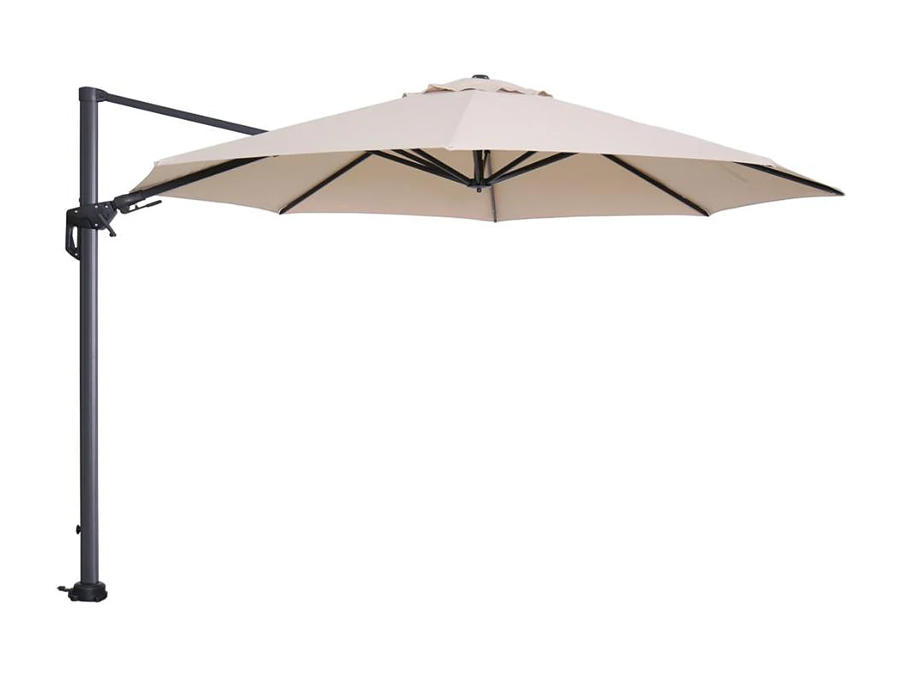Parasol flottant Garden Impressions Hawaii cadre noir carbone tissu ecru Ø350 cm