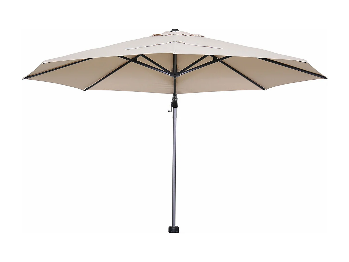 Parasol flottant Garden Impressions Hawaii cadre noir carbone tissu ecru Ø350 cm