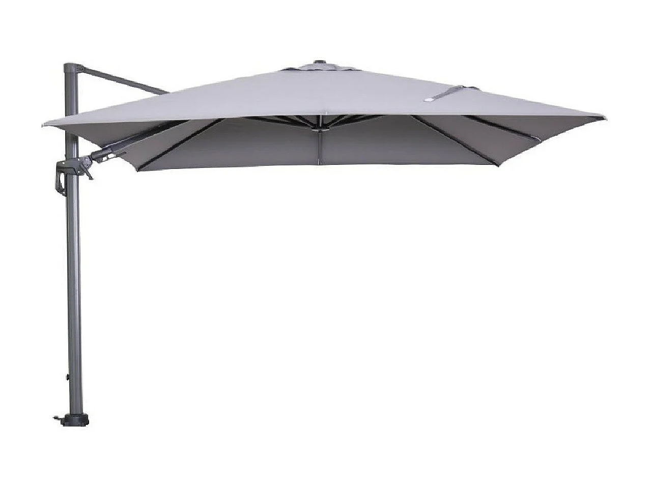 Parasol flottante Garden Impressions Hawaii Cadre carbone noir tissu gris clair 300x300 cm