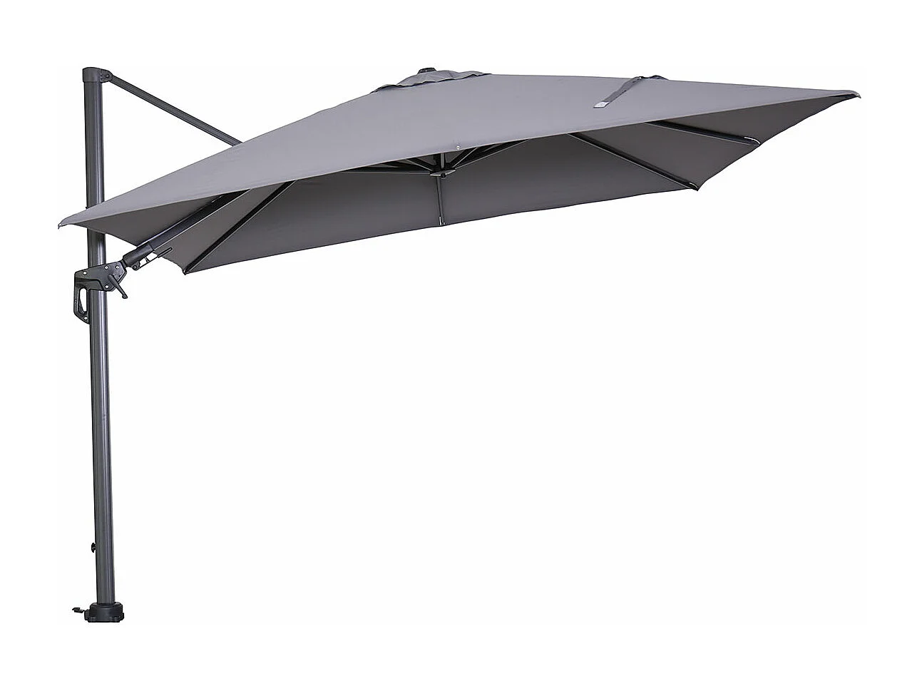 Parasol flottante Garden Impressions Hawaii Cadre carbone noir tissu gris clair 300x300 cm