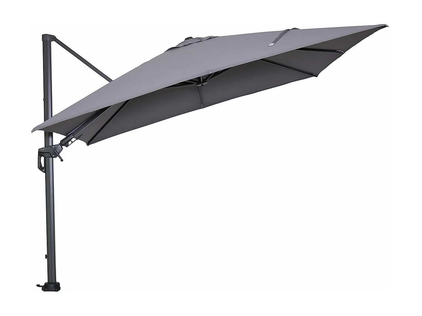 Parasol flottante Garden Impressions Hawaii Cadre carbone noir tissu gris clair 300x300 cm