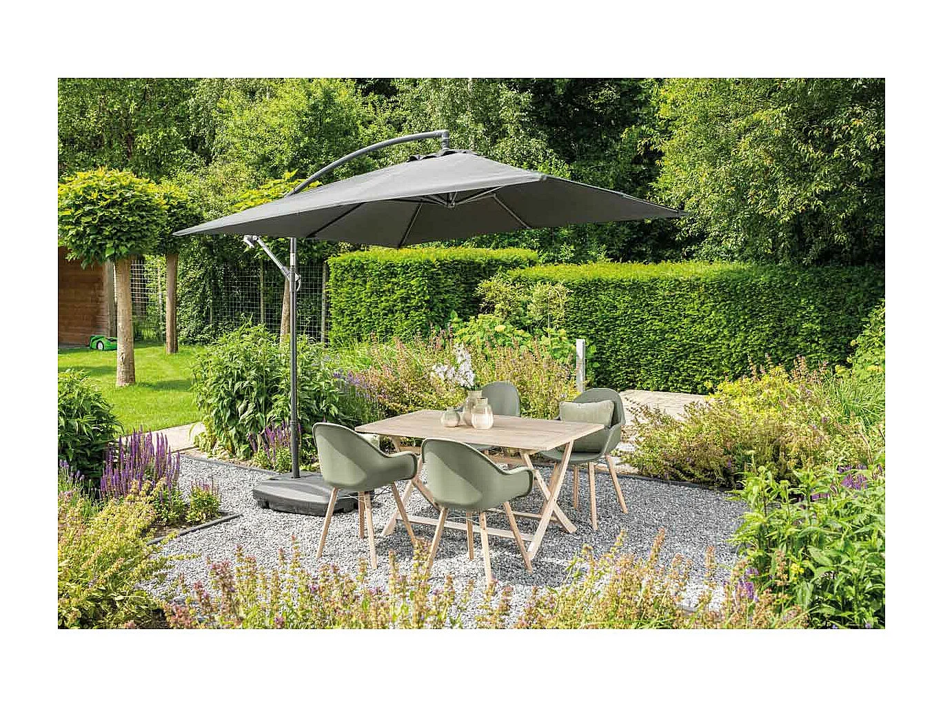 Garden Impressions Corfu parasol 250x250 - donker grijs