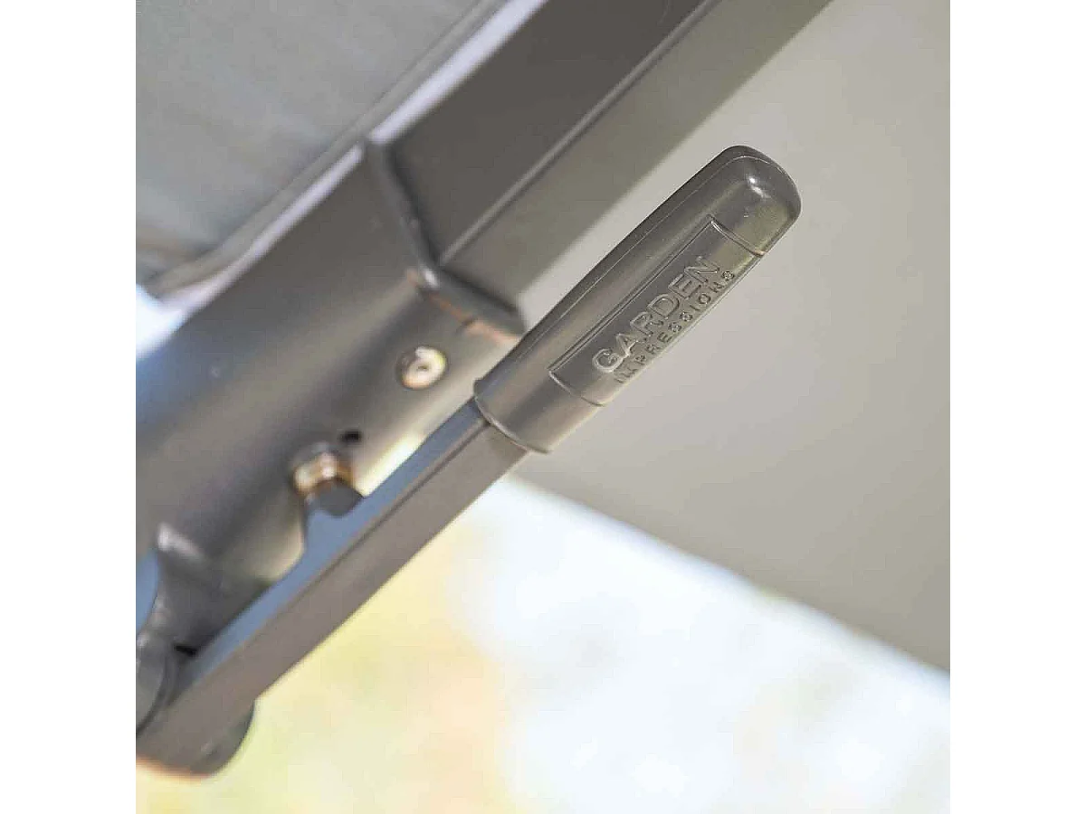 Parasol flottante Garden Impressions Hawai gris foncé 300x300cm - housse et 90 kg piet de parasol