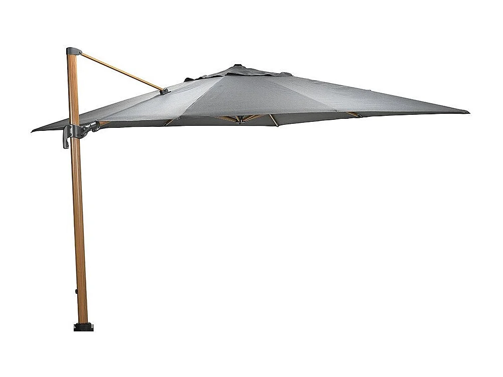 Garden Impressions Hawaii Big Pole zweefparasol 350x350 cm - frame teak look - doek donker grijs