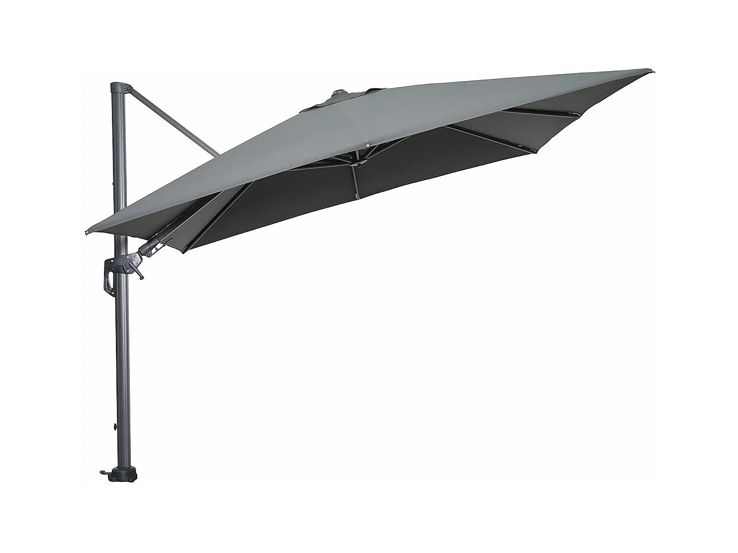 Parasol flottante Garden Impressions Hawaii Cadre carbone noir tissu gris foncé 300x300 cm
