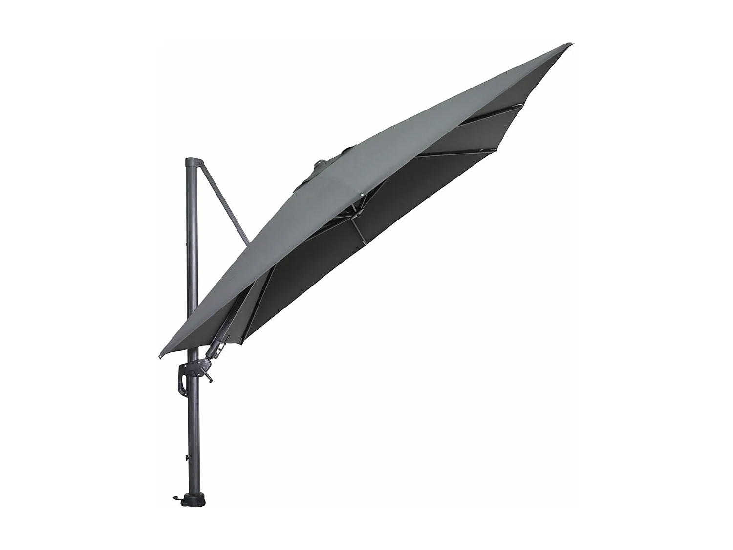 Parasol flottante Garden Impressions Hawaii Cadre carbone noir tissu gris foncé 300x300 cm