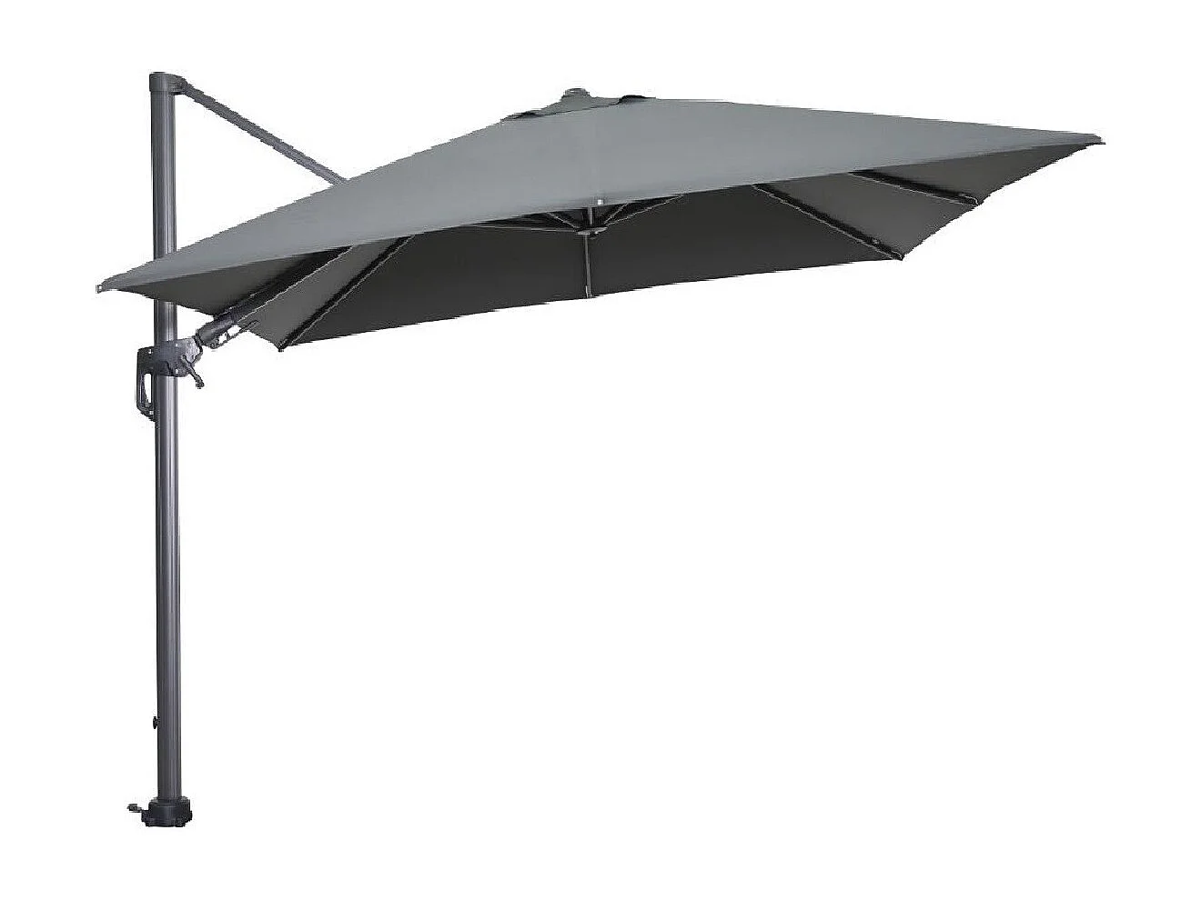 Parasol flottante Garden Impressions Hawaii Cadre carbone noir tissu gris foncé 300x300 cm
