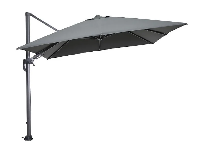 Parasol flottante Garden Impressions Hawaii Cadre carbone noir tissu gris foncé 300x300 cm
