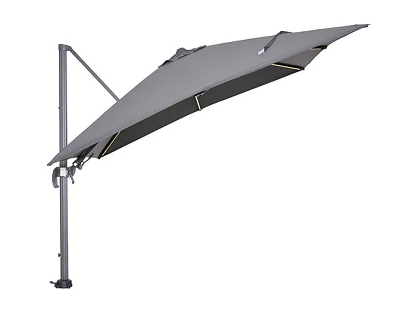 Garden Impressions Hawaii zweefparasol Lumen LED 300x300 cm - donker grijs