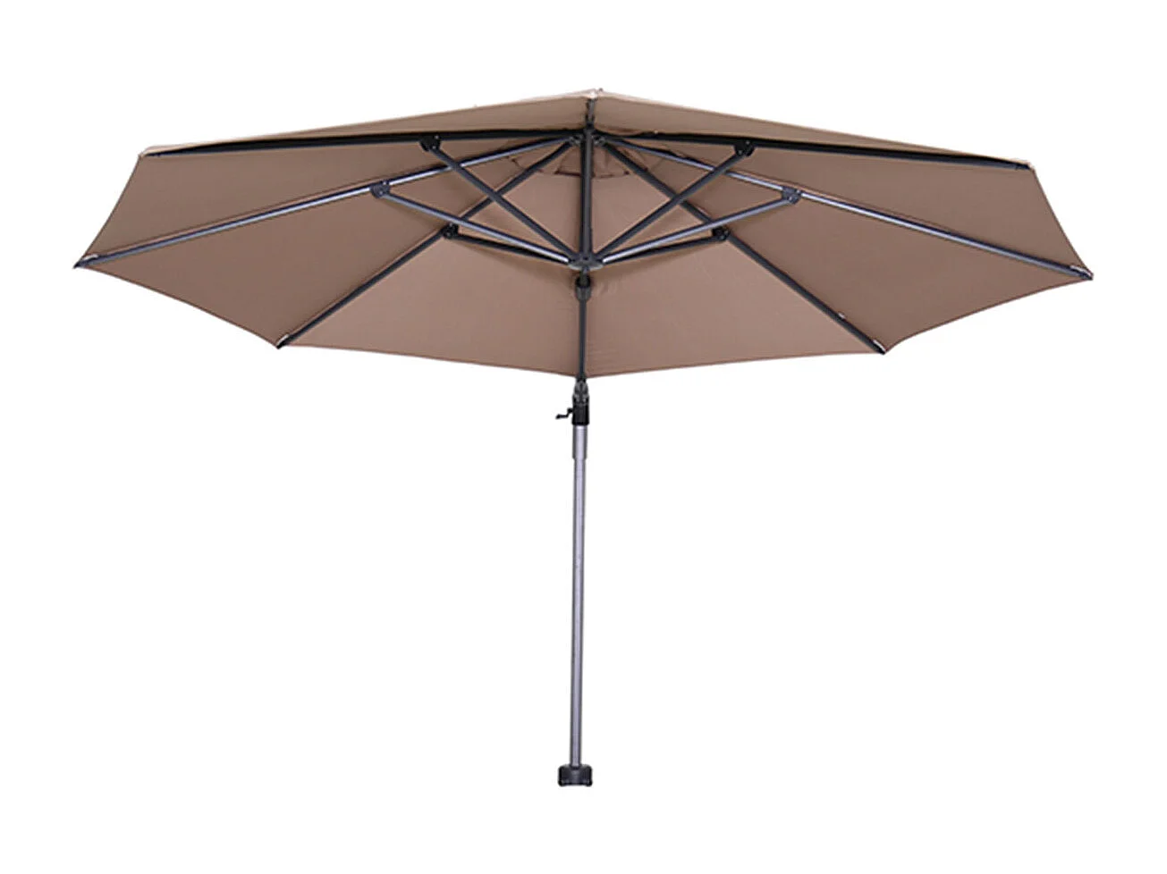 Parasol flottant Garden Impressions Hawaii cadre noir carbone tissu taupe Ø350 cm