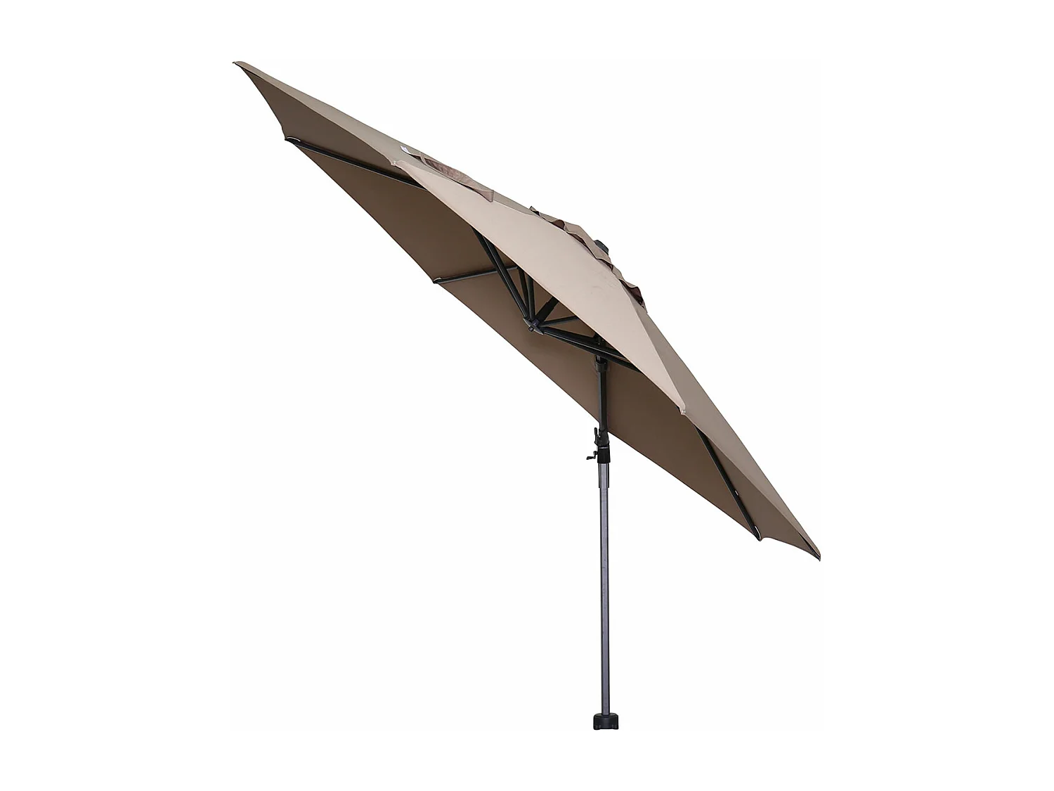 Parasol flottant Garden Impressions Hawaii cadre noir carbone tissu taupe Ø350 cm