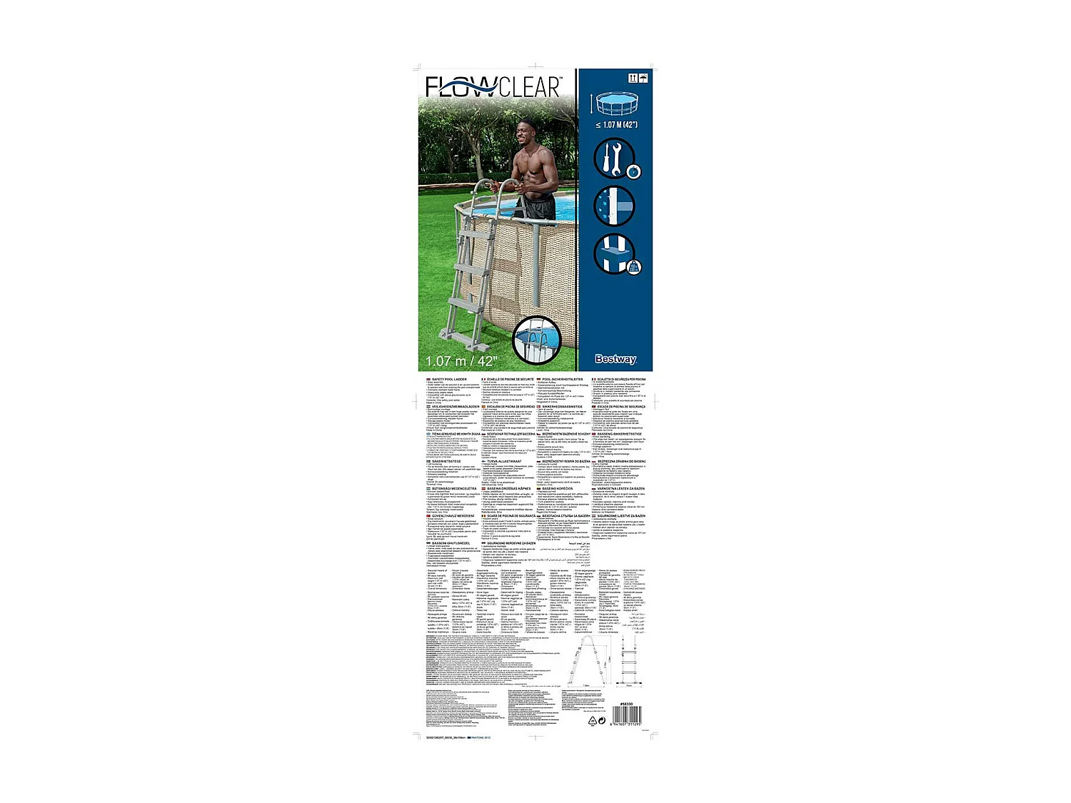 Marche au dessus de piscine Bestway 107 cm
