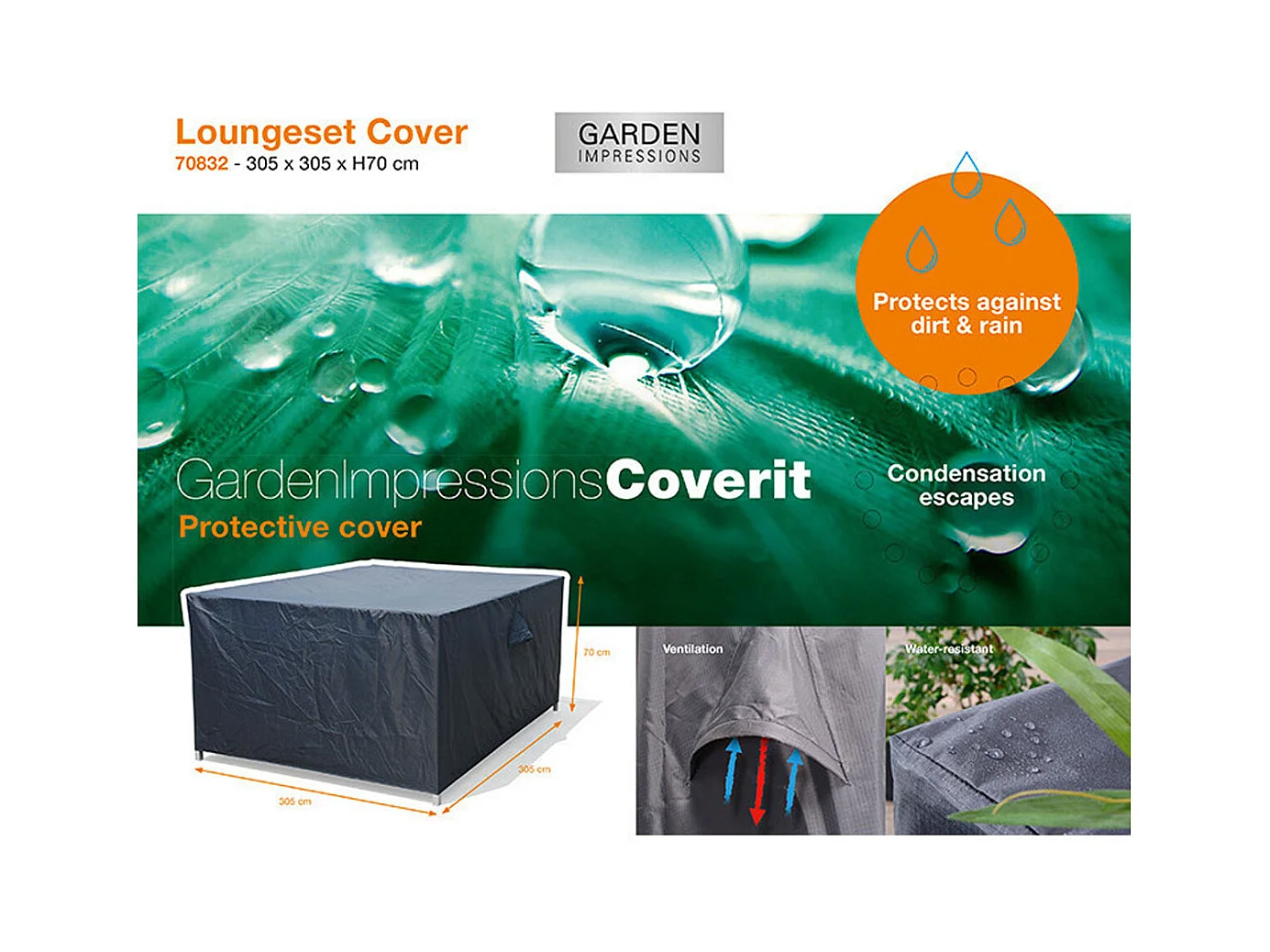 Housse de protection pour ensemble de salon Garden Impressions 305x305xh70 cm