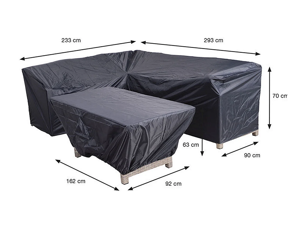 Housse de protection salon de jardin salle à manger Garden Impression 233/293x90x70 et 162x92x63cm