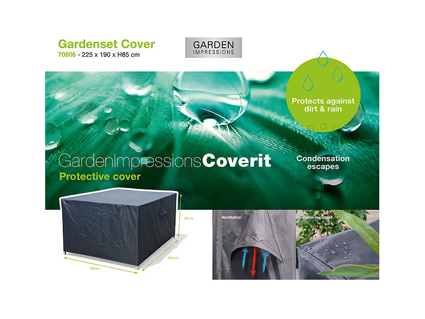 Housse de protection pour ensemble de jardin Garden Impressions 225x190xh85 cm