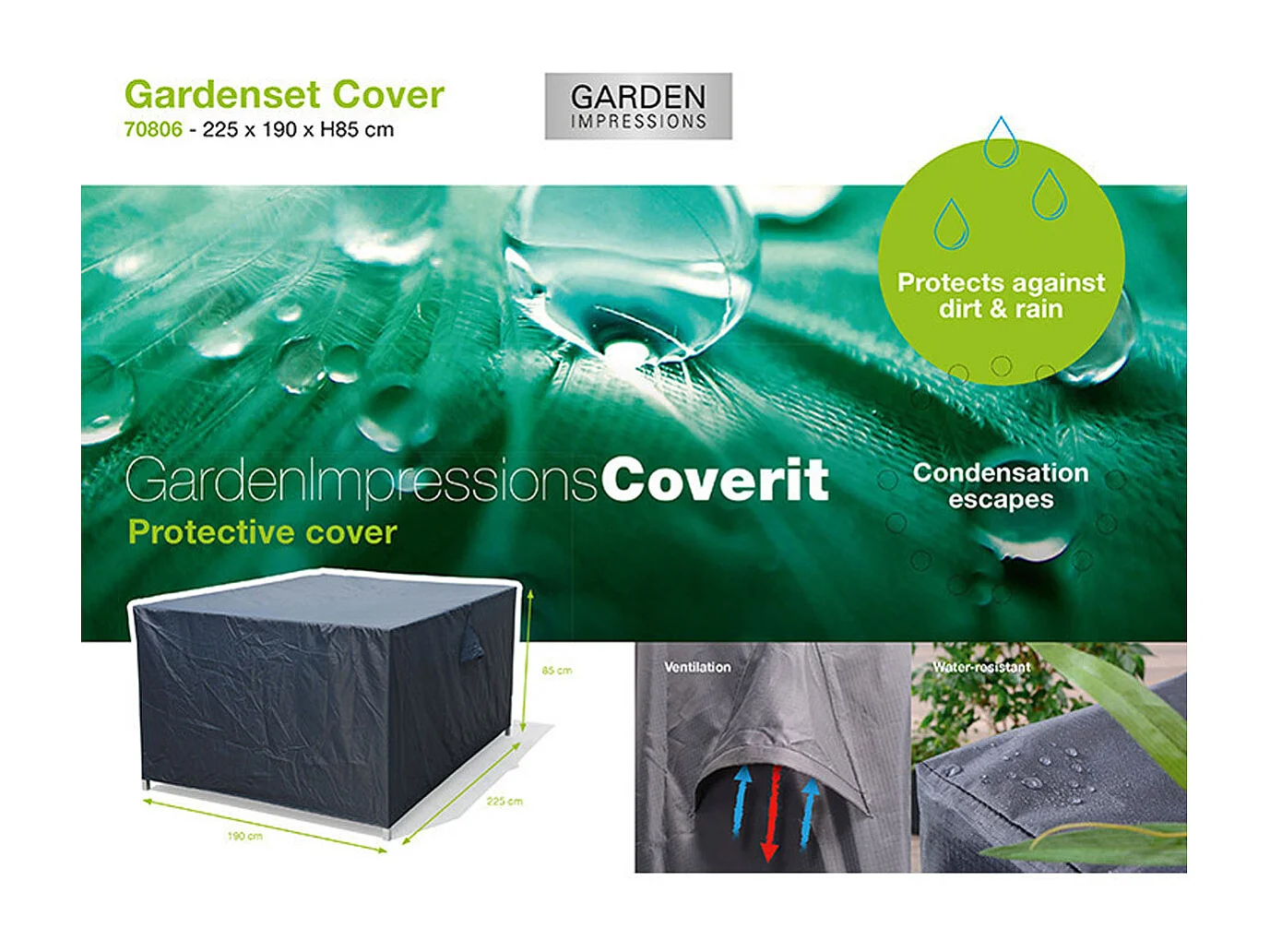 Housse de protection pour ensemble de jardin Garden Impressions 225x190xh85 cm