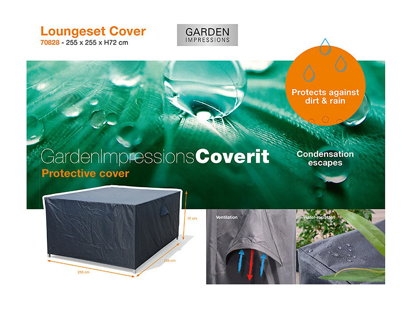 Housse de protection ensemble de salon Garden Impressions 255x255xh72 cm