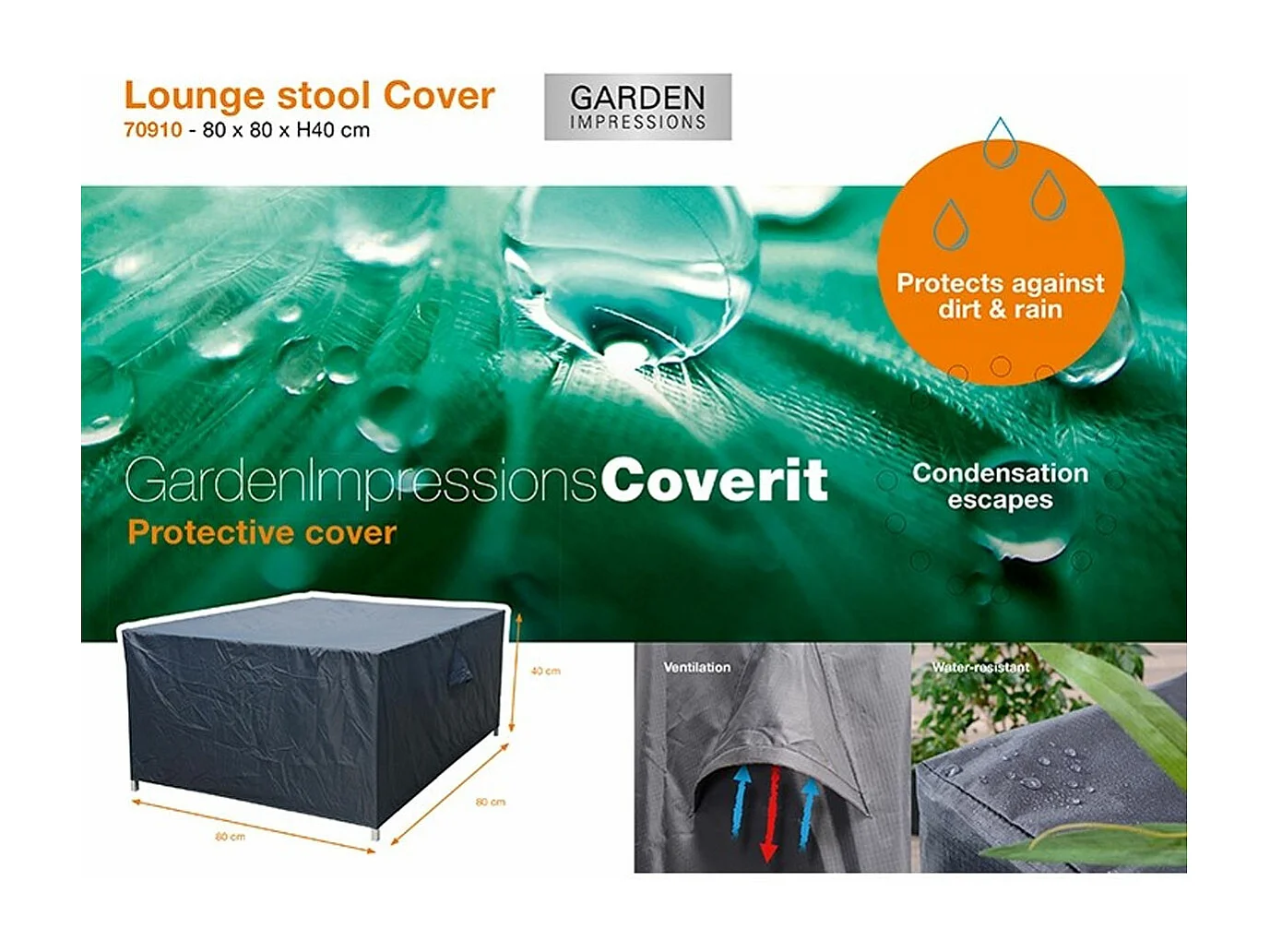 Garden Impressions housse de protection repose-pieds 77x77xh40 cm
