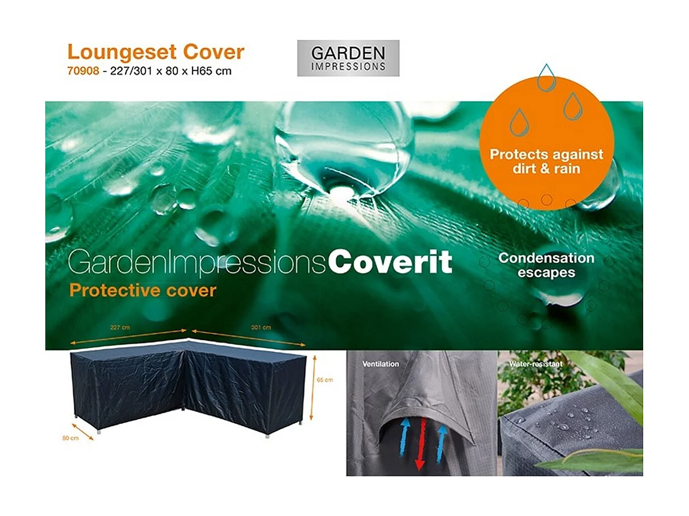 Garden Impressions Housse de protection pour set de salon L 227 / 301X80XH65 CM