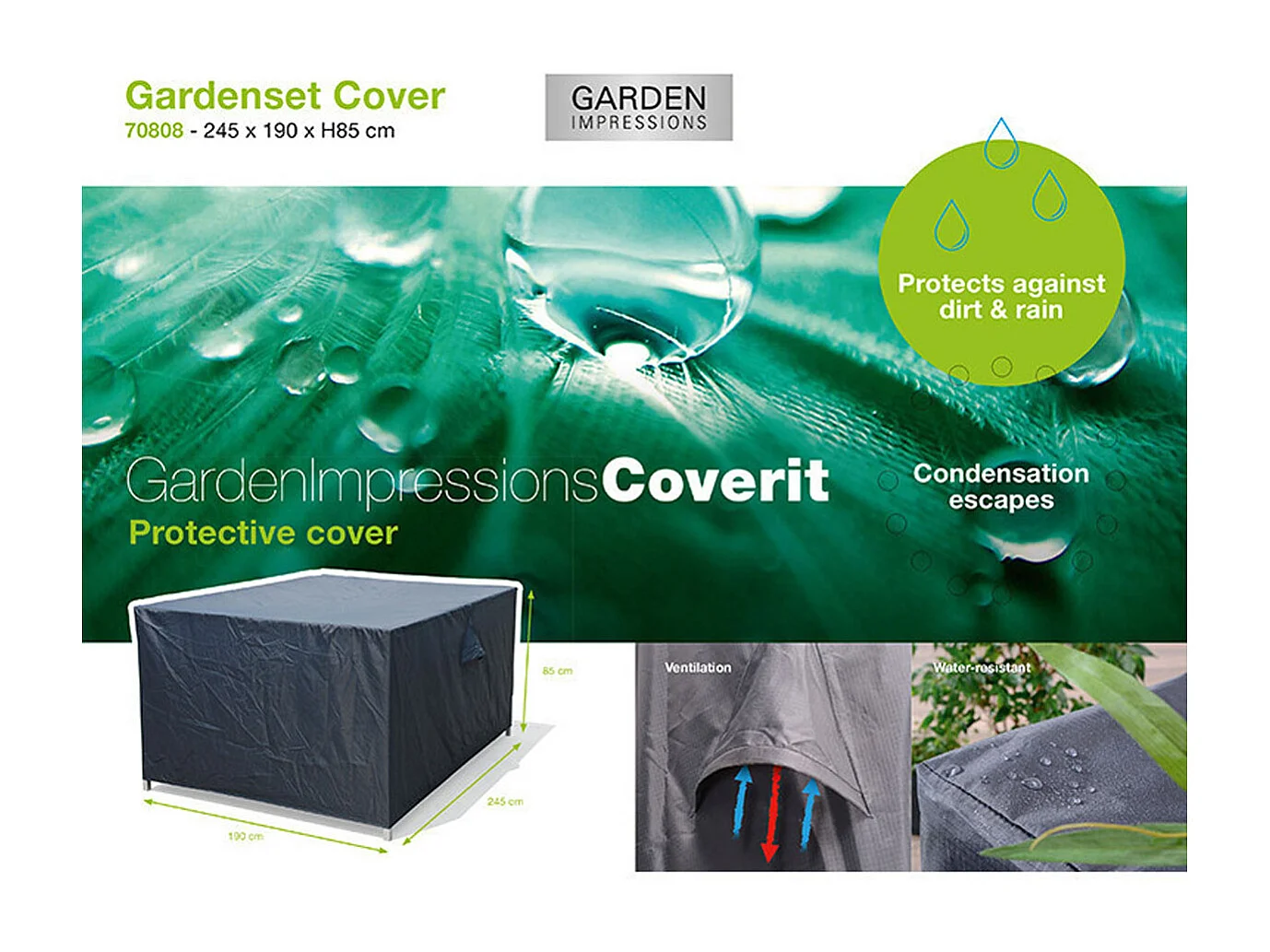 Housse de protection pour ensemble de jardin Garden Impressions 245x190xh85 cm