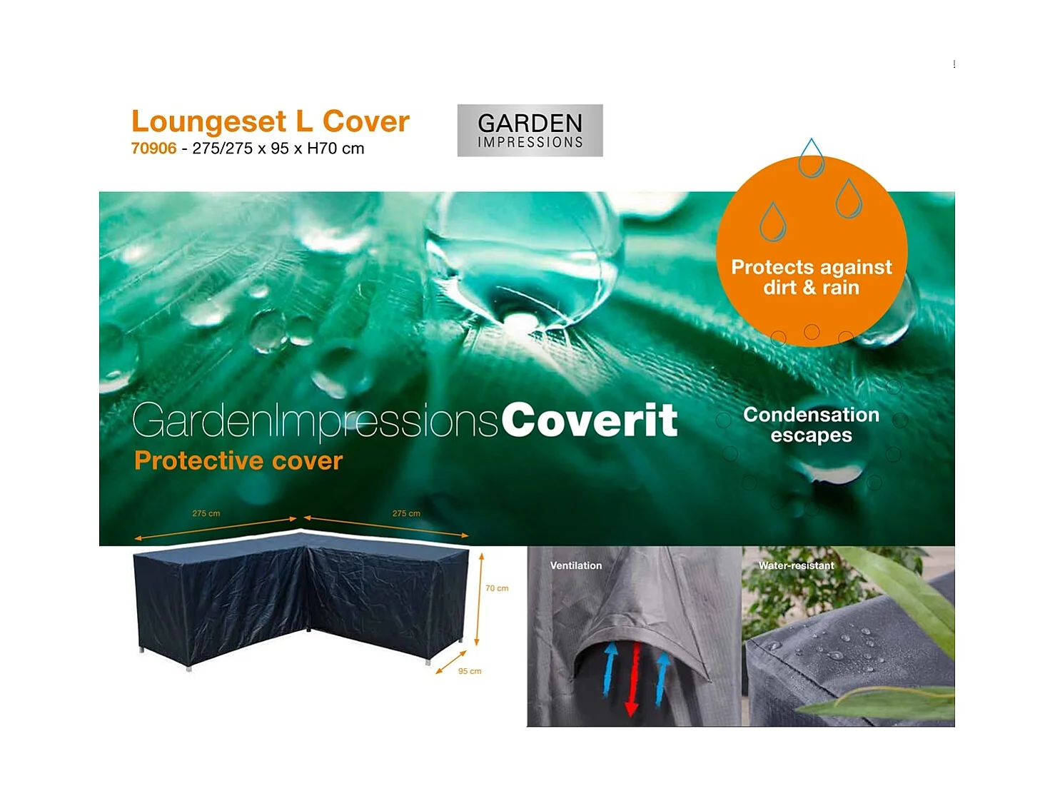 Garden Impressions Housse de protection pour set de salon L 275 / 275X95XH70 CM