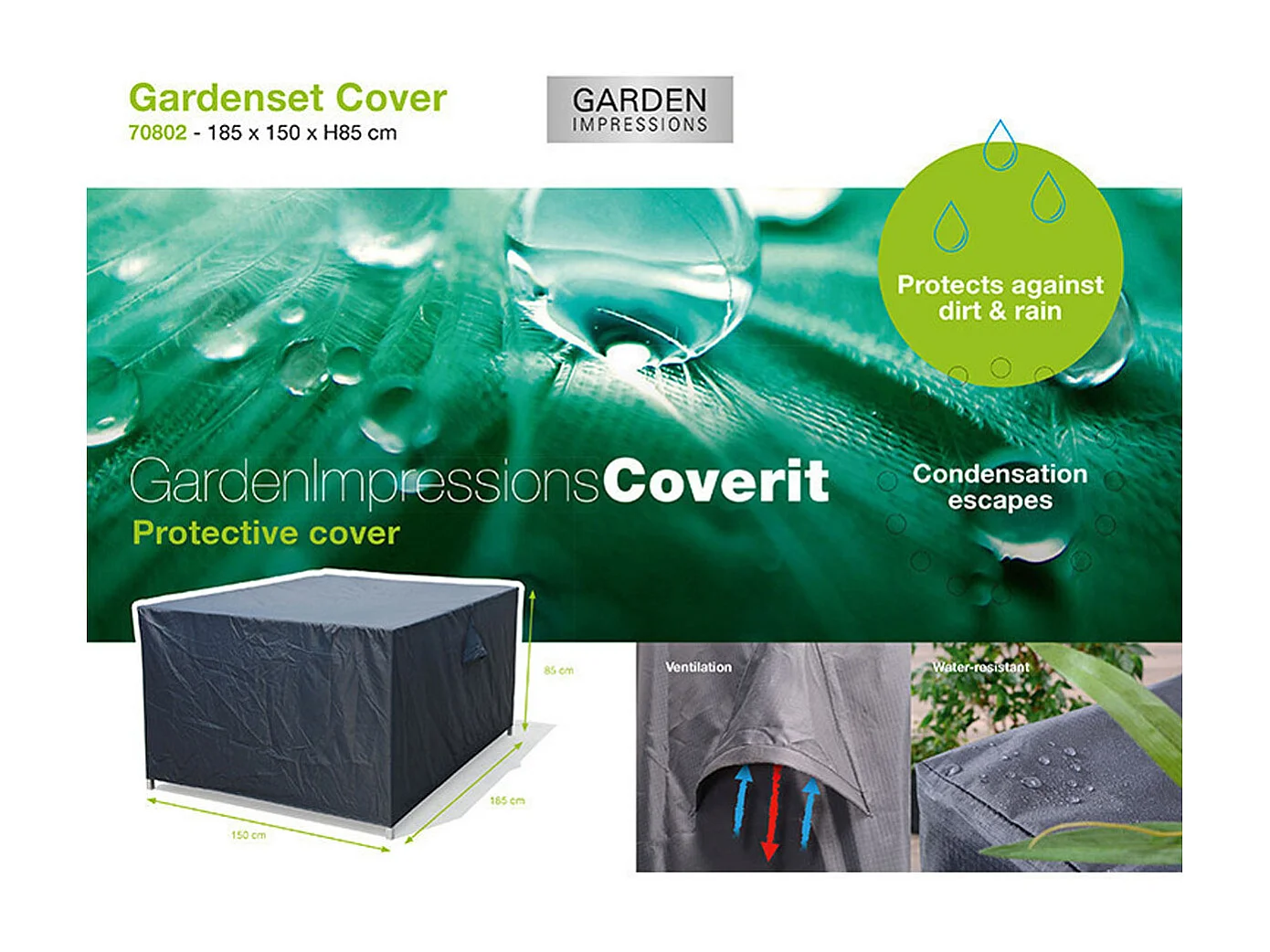 Housse de protection pour ensemble de jardin Garden Impressions 185x150xh85 cm