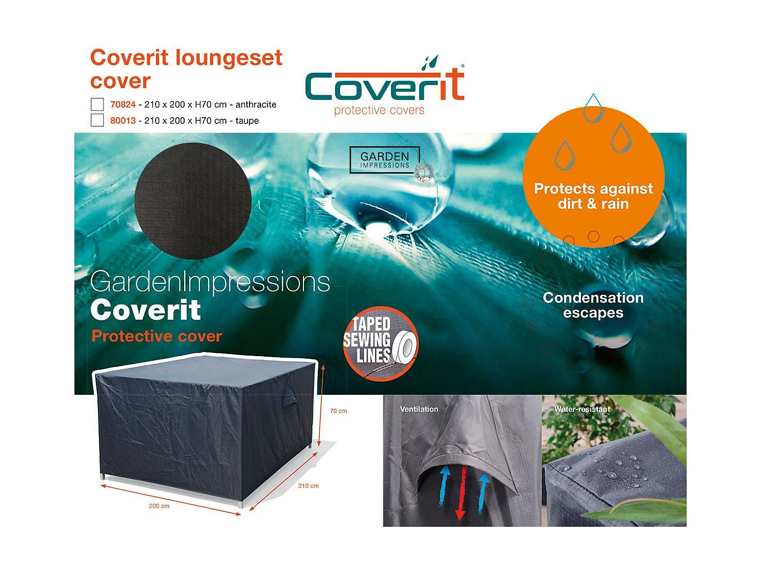 Housse de protection pour ensemble de salon Garden Impressions 210x200xh70 cm