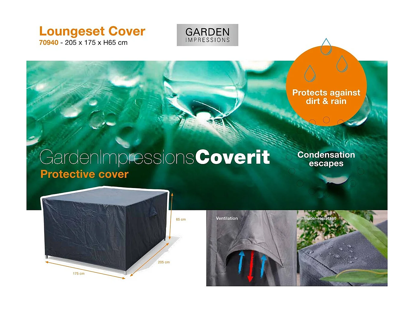 Garden Impressions Housse de protection pour set de salon 205x175xh65 cm