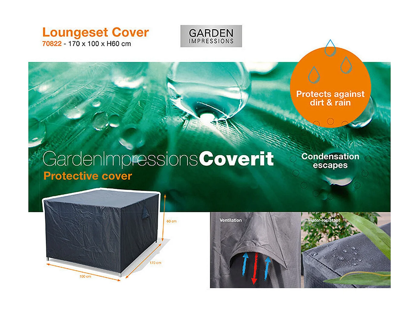 Garden Impressions Housse de protection pour ensemble de salon 170x100xh60 cm