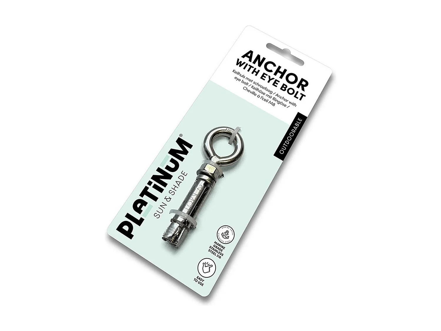 Platinum m8 keilhuls pour pierre et béton avec œil à vis - acier inoxydable