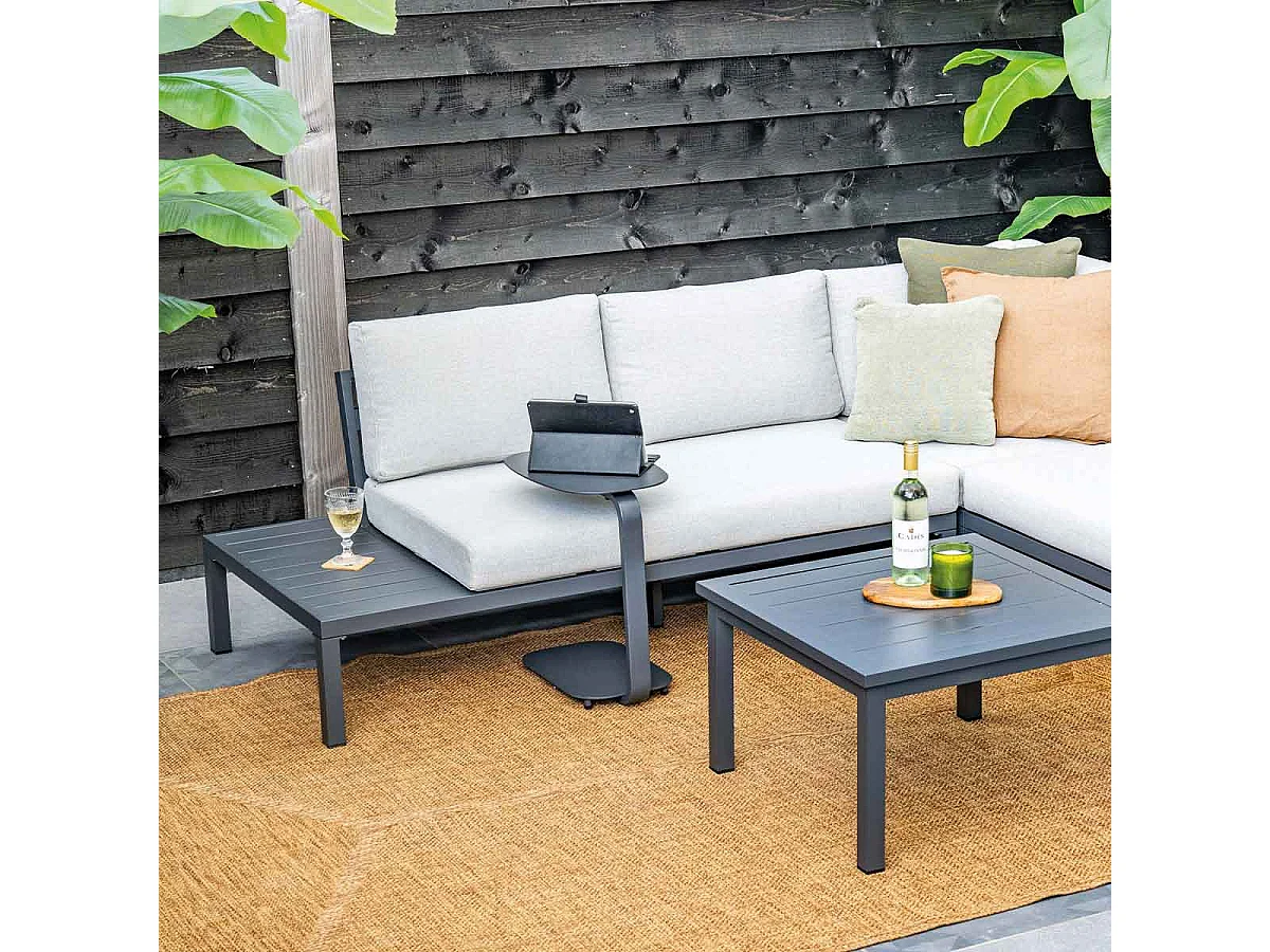 Garden Impressions table d'appoint pour ordinateur portable Sem gris foncé 45x30xH51 cm