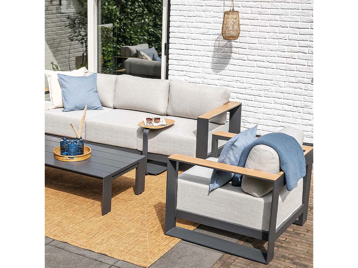 Garden Impressions table d'appoint pour ordinateur portable Sem aspect teck clair 45x30xH51 cm