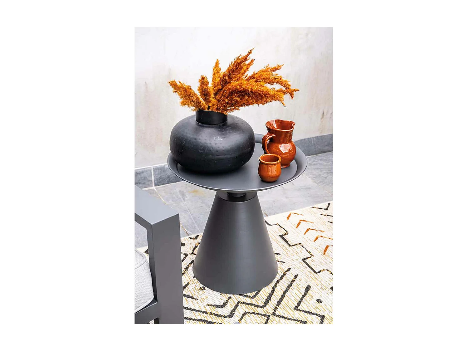 Table d'appoint Garden Impressions Tepa gris foncé Ø50xH48 cm