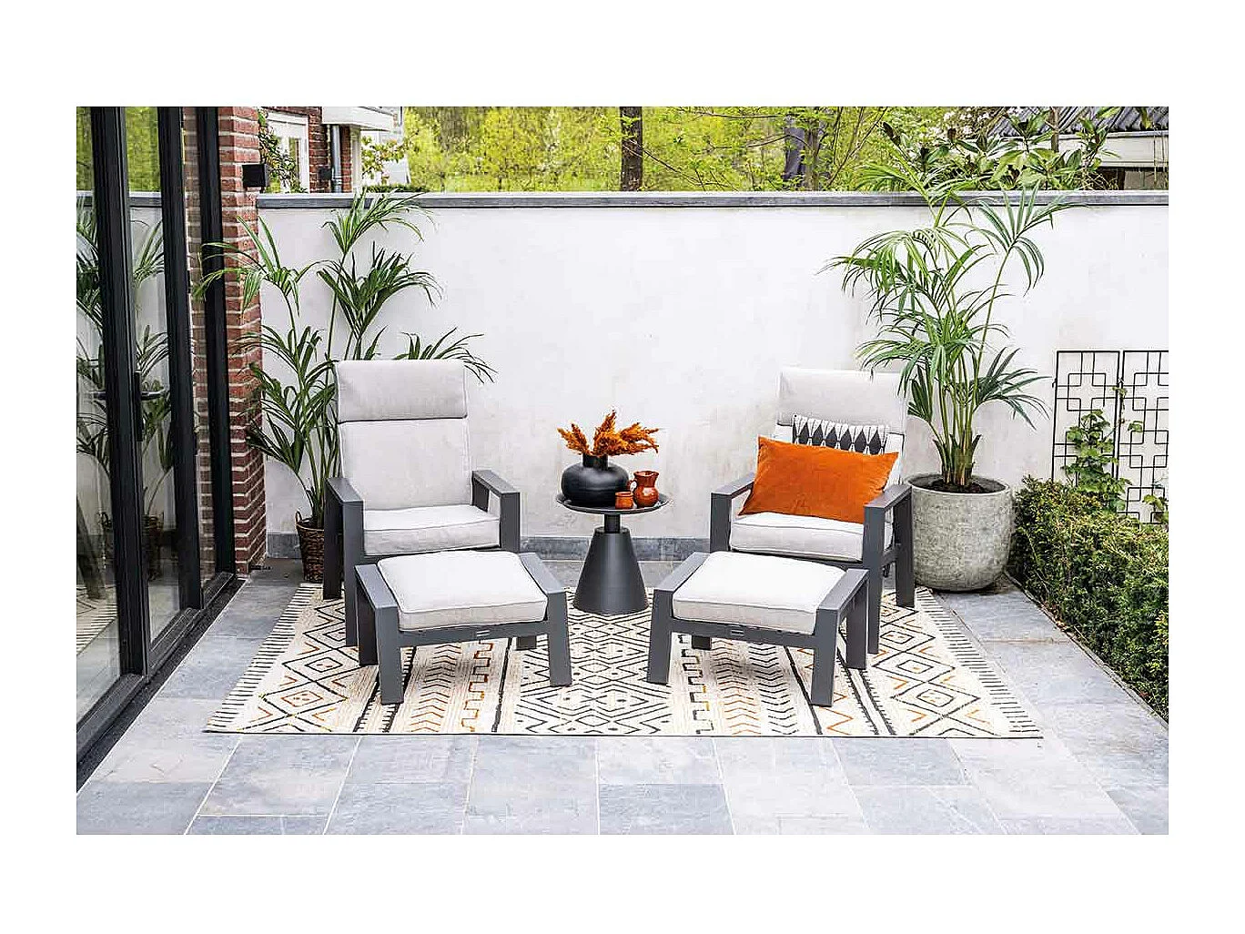 Table d'appoint Garden Impressions Tepa gris foncé Ø50xH48 cm