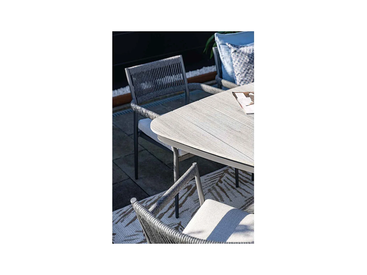 Chaise de salle à manger lounge Garden Impressions Tineo gris foncé