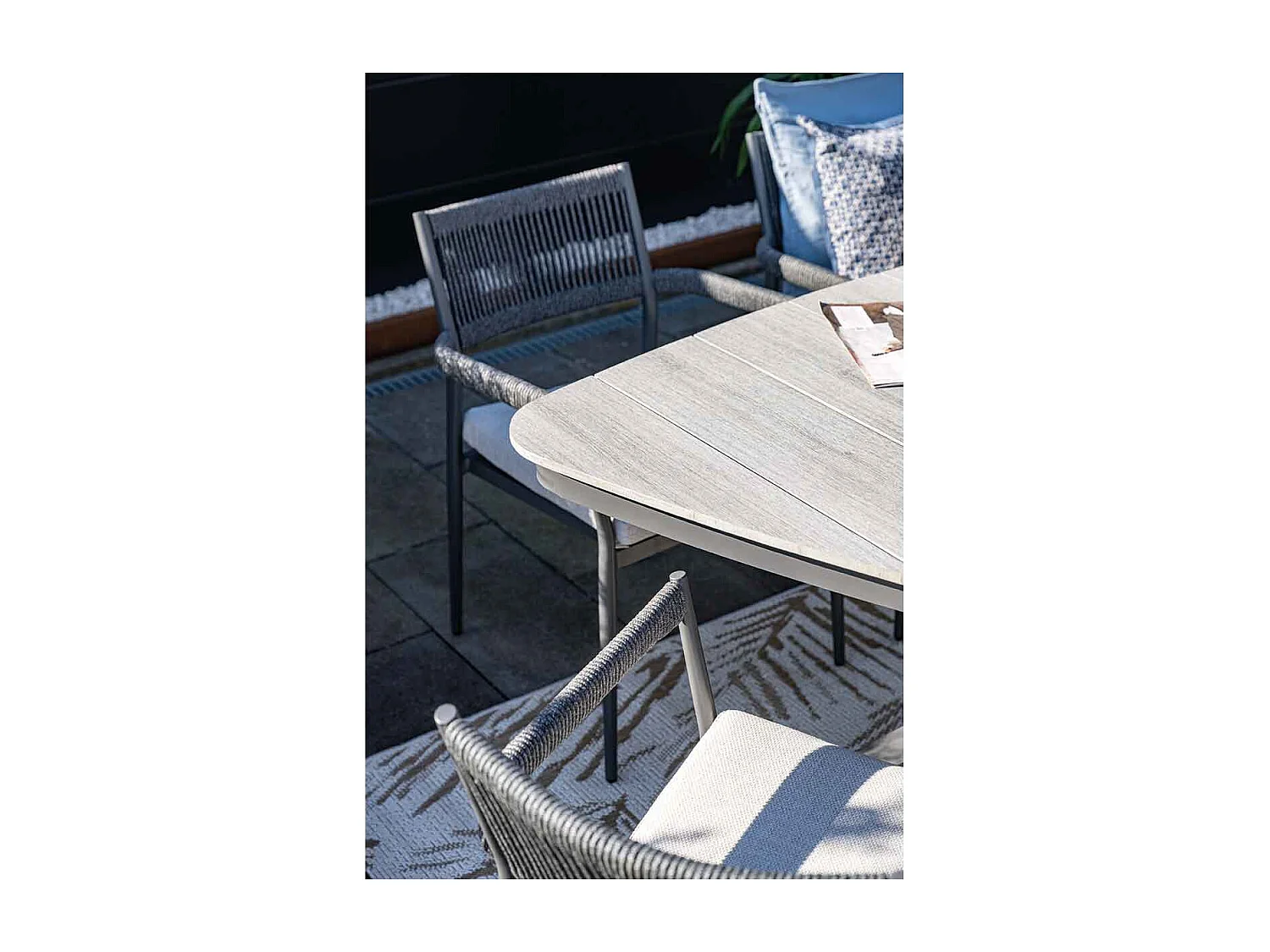 Chaise de salle à manger lounge Garden Impressions Tineo gris foncé