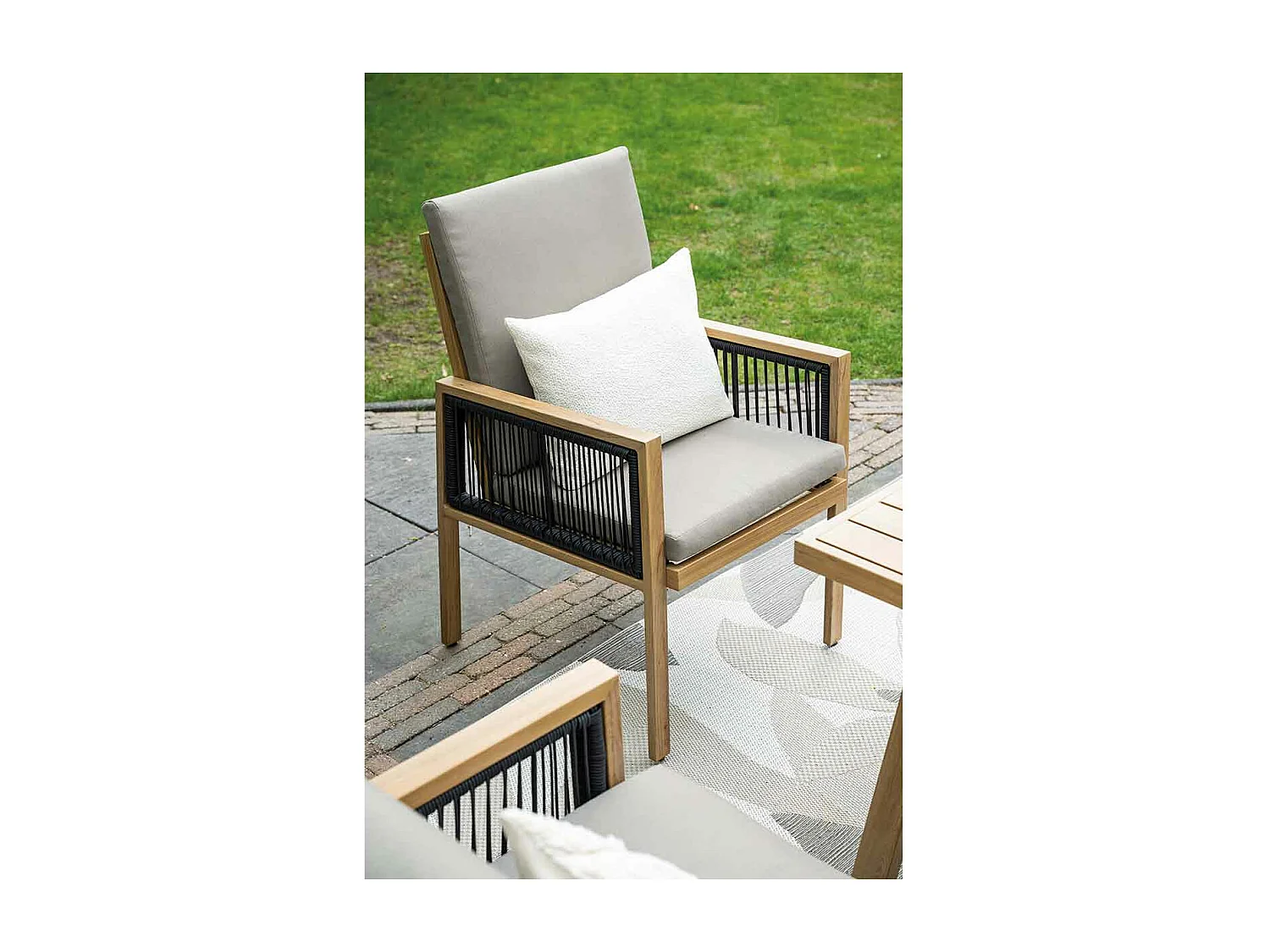 Garden Impressions San Capri lounge dining stoel - light teak aluminium
