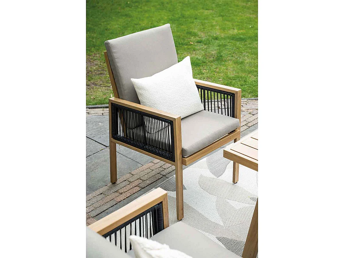 Garden Impressions San Capri lounge dining stoel - light teak aluminium