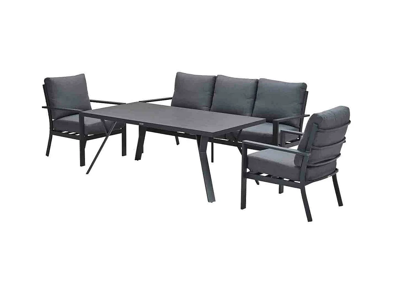 Garden Impressions Senja lounge dining set stoel-bank 4-delig mystic grey