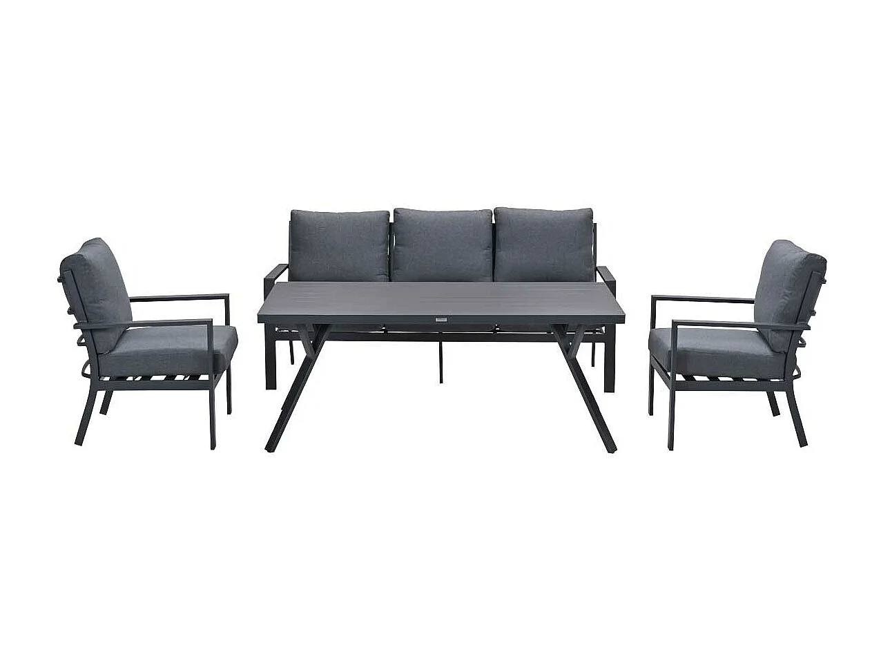 Garden Impressions Senja lounge dining set stoel-bank 4-delig mystic grey